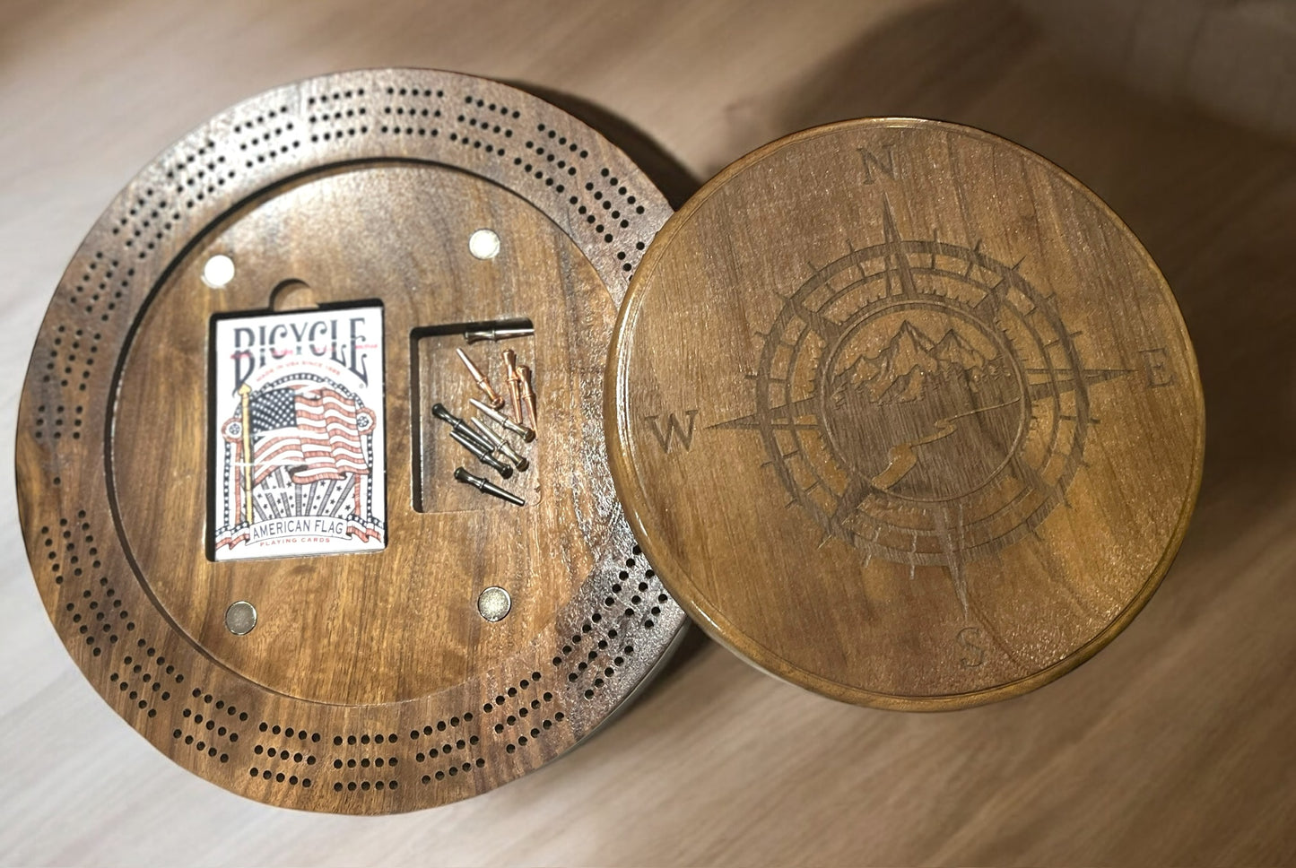 The Presidential - 3 track cribbage board with storage