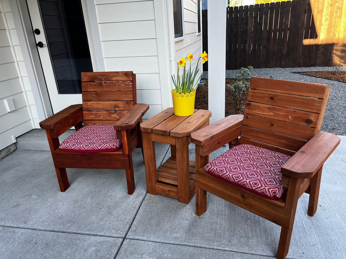 2 Cedar Chairs and Table Bundle