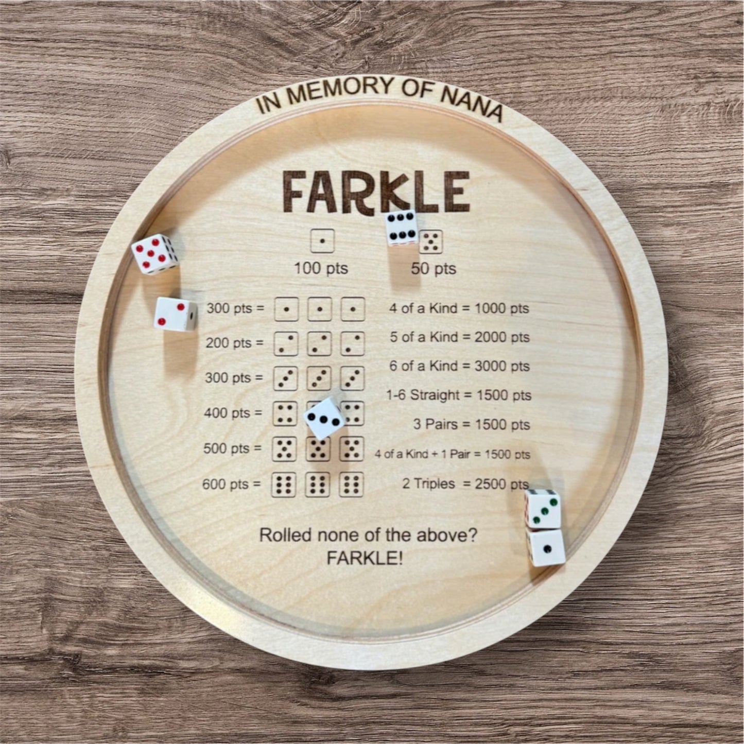 Personalized Farkle Tray