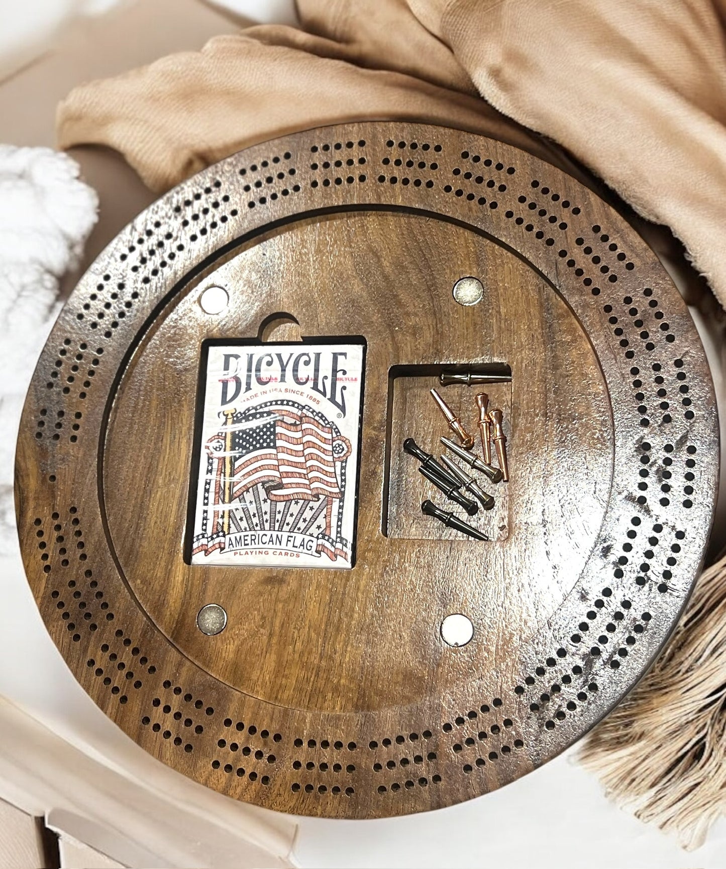 The Presidential - 3 track cribbage board with storage