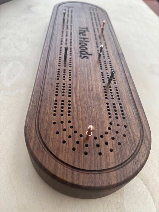 Deluxe Walnut Cribbage with Storage